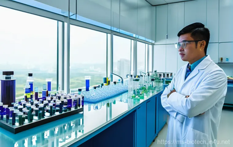 바이오 제약 회사 주식 - Image Prompt 1: Innovative Malaysian Biopharmaceutical Research**