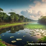 미생물 기반 청정기술 - **The Unsung Heroes of Environmental Restoration**
    A vibrant, dynamic scene depicting a polluted...