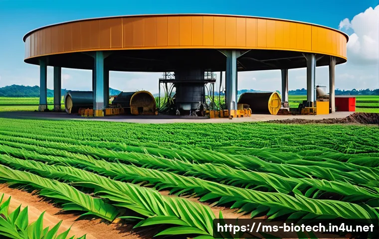 바이오 에너지 - **Prompt:** A vibrant, optimistic image showcasing various agricultural wastes in Malaysia being tra...